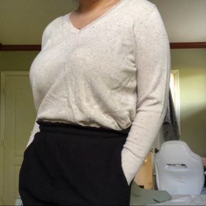 Neutral v-neck sweater